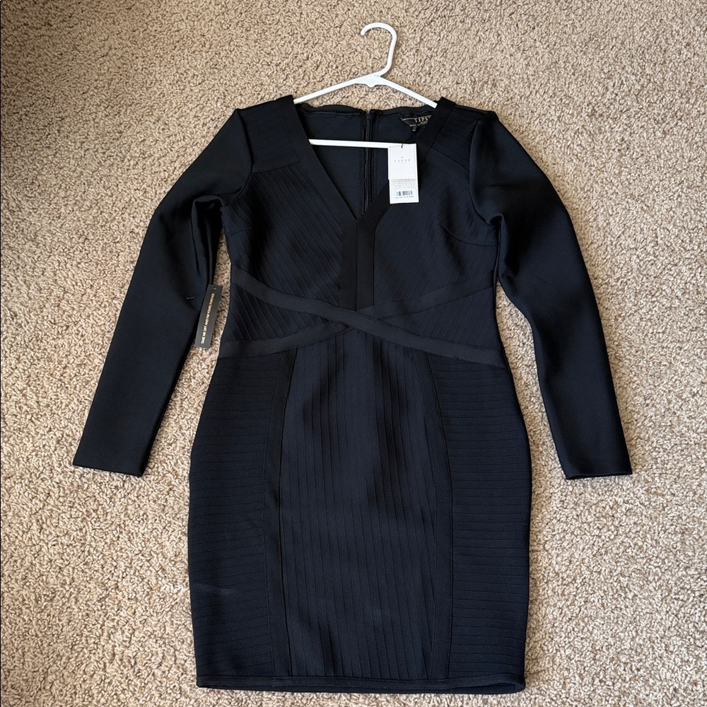 Lipsy Black Long Sleeve Dress